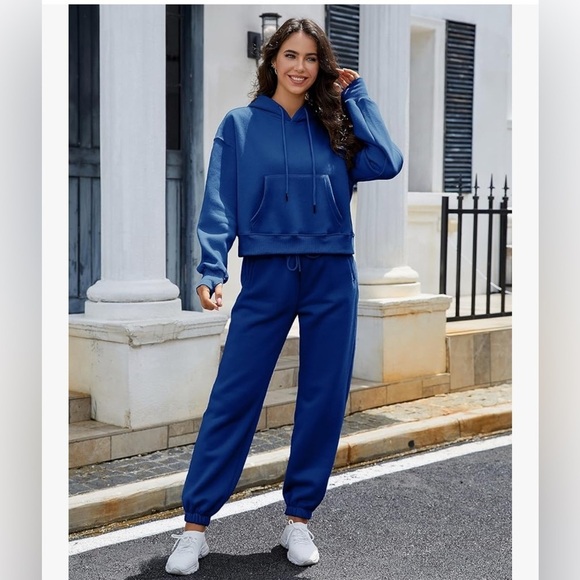 NWOT navy blue cotton, jogging suit size 2 XL - Picture 3 of 8